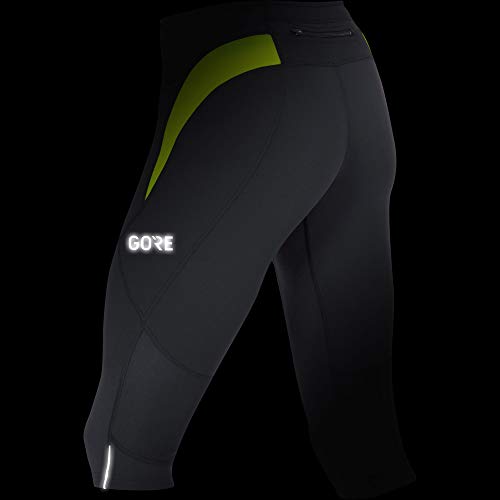 GORE WEAR R3 Mallas 3/4 de hombre, L, negro/amarillo neón