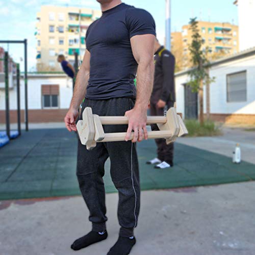 Gorilant - Soporte para Flexiones, Paralelas de Calistenia, Barra de Madera Haya, 45CM Entrenamiento en Parque, Crossfit