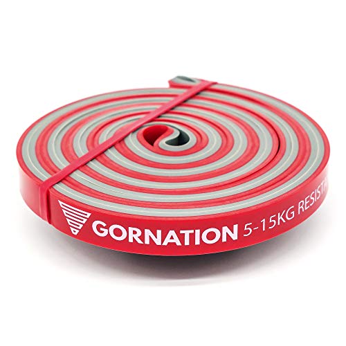 GORNATION Bandas de Resistencia Premium de Doble Capa con Curso de Video y Bolsa - Banda de Fitness para Crossfit, calistenia y Fitness (1 - Rojo (5-15kg Resistencia))