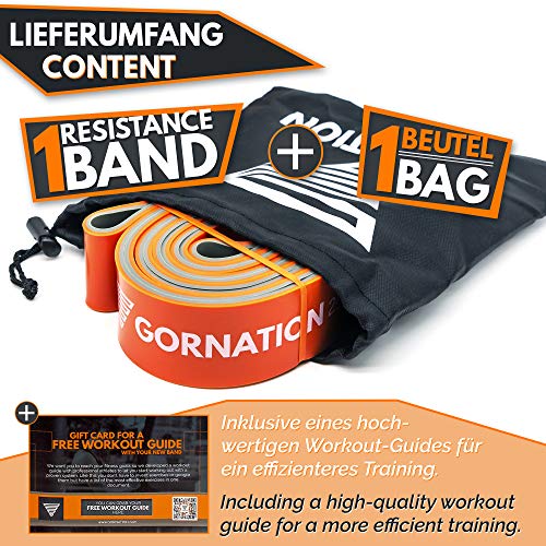 GORNATION Bandas de Resistencia Premium de Doble Capa con Curso de Video y Bolsa - Banda de Fitness para Crossfit, calistenia y Fitness (4 - Naranja (25-60kg Resistencia))