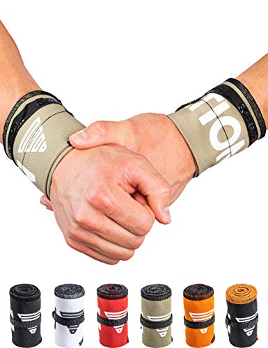 GORNATION Wrist Wraps Venda Muñeca por Calistenia/Calisthenics, Fitness, Crossfit, Entrenamiento de Peso Corporal Hombre y Mujer (Premium Olive)