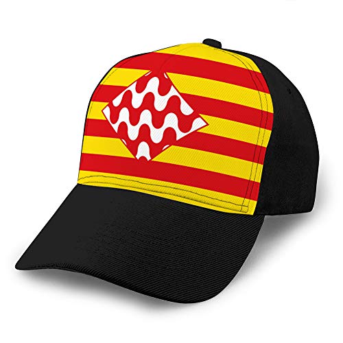 Gorra de béisbol Unisex Sombrero de Camionero Sombrero de Vaquero Adulto Hip Hop Snapback Bandera de girona es una Provincia de España Gorra Lisa