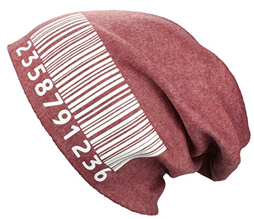 Gorra jersey Lungo con diseño Barra de codigo en rojo Heather