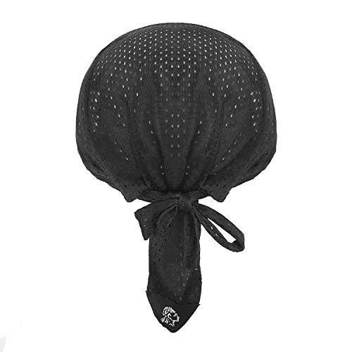 Gorro deportivo de secado rápido con protección UV, bandana de ciclismo para correr, bicicleta, motocicleta, calavera, gorro debajo del casco, color Malla negra., tamaño talla única