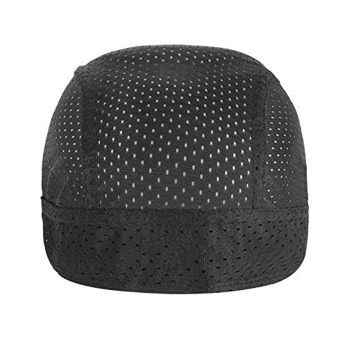 Gorro deportivo de secado rápido con protección UV, bandana de ciclismo para correr, bicicleta, motocicleta, calavera, gorro debajo del casco, color Malla negra., tamaño talla única