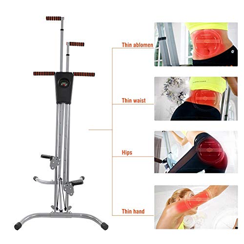 GOTOTO Máquina de Escalada Stepper Fitness Gravur Vertical Gym, Altura Ajustable, Antideslizante, Plegable, Carga máxima 200 kg, ejercitar Hombros, Espalda, Brazos y músculos Abdominales