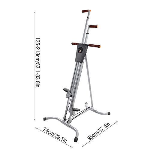 GOTOTO Máquina de Escalada Stepper Fitness Gravur Vertical Gym, Altura Ajustable, Antideslizante, Plegable, Carga máxima 200 kg, ejercitar Hombros, Espalda, Brazos y músculos Abdominales