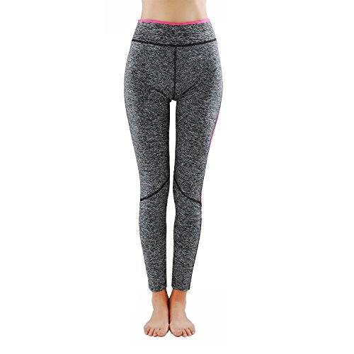 GoVIA L&K-II Leggins para Damas Pantalones Deportivos Largos para Training Running Yoga Fitness Transpirables con Cintura Alta 4113 Rosa S/M