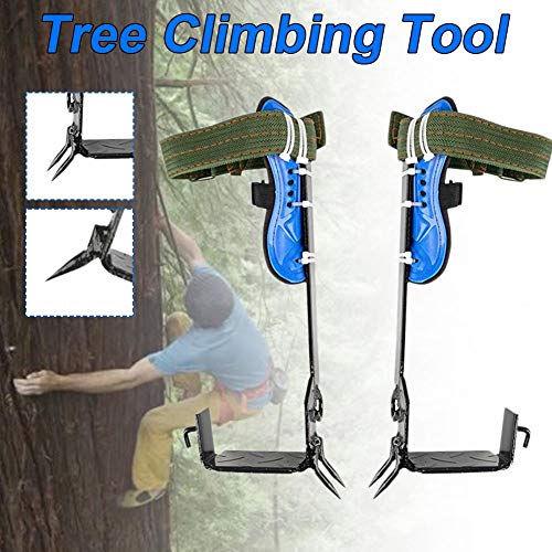 Grampones Para Trepar, 2 PCS Engranajes Set De Picos De Escalada De Árboles Cinturón De Seguridad Correa De Cuerda Ajustable Cinturón De Rescate