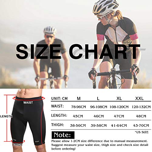 GRAT.UNIC Pantalones Cortos de Bicicleta,Shorts de Ciclismo,9D Padded Shorts,Gel de Silicona,Biker Shorts, Medio Pantalones para Bicicleta de Carretera (Negro&Rojo, L)