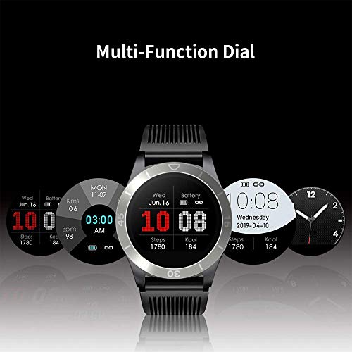 GRDE Reloj Inteligente Hombre Mujer, Smartwatch Android Deportivo Bluetooth con Monitor de Ritmo Cardíaco/Sueño/Calorías Reloj de Fitness con Notificación de Llamadas Mensaje Podómetro Cronómetros