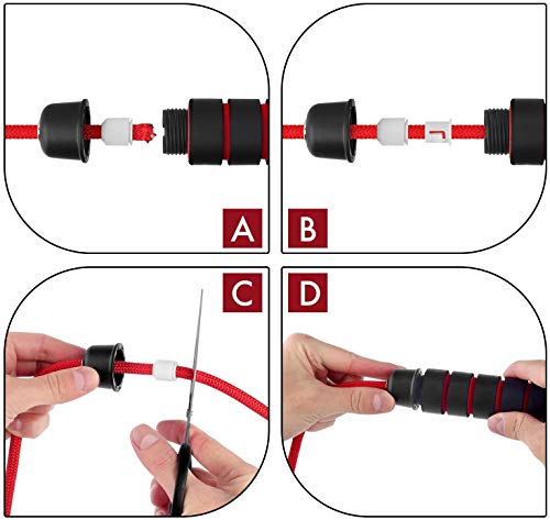 GREFIC Cuerda de Saltar Ajustable de 3 m, Combas de algodón Grueso de 6 mm, Ejercicio en el hogar para niños, Adultos y Hombres, para Deportes y Estado físico, para Mayor Resistencia, Boxeo, Crossfit