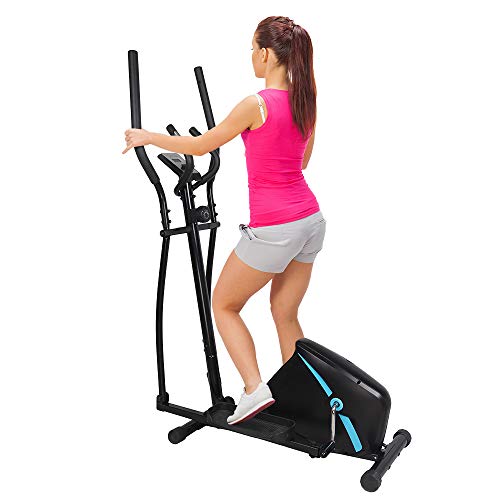 gridinlux. Bicicleta Elíptica Multifuncional. Doble Manillar Ergonómico, Pulsómetro, Pantalla LCD, Freno Magnético, Intensidad Regulable, 8 Niveles