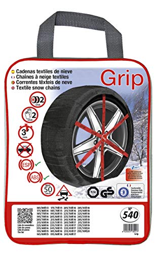 Grip - Cadenas de Nieve, Textil, Guantes Incluidos, Talla Nº 540, Set 2 Unidades