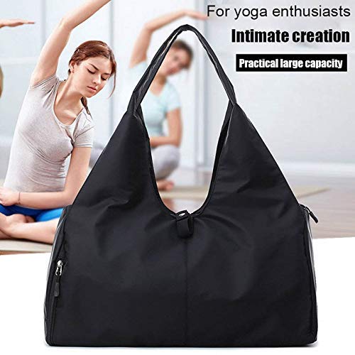 Guajave Yoga Bolsa de Gimnasio Fitness Bolsas para Mujeres Hombres Entrenamiento Deportivo Viaje Exterior Tela Oxford Bolsa de Hombro - Negro