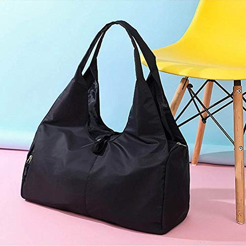 Guajave Yoga Bolsa de Gimnasio Fitness Bolsas para Mujeres Hombres Entrenamiento Deportivo Viaje Exterior Tela Oxford Bolsa de Hombro - Negro