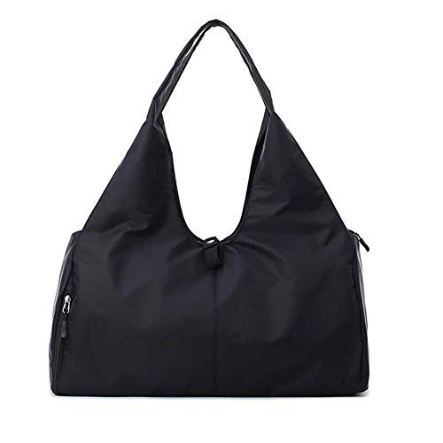 Guajave Yoga Bolsa de Gimnasio Fitness Bolsas para Mujeres Hombres Entrenamiento Deportivo Viaje Exterior Tela Oxford Bolsa de Hombro - Negro