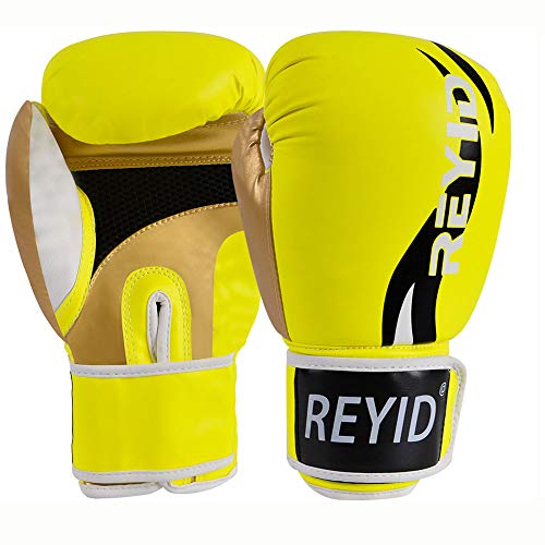 Guantes de boxeo Hombres Mujeres niños, para los guantes de Lucha de entrenamiento de perforación Sparring Bolsa Bolsa de boxeo, MMA entrenamiento artes marciales Juniors niñas y los niños,Amarillo