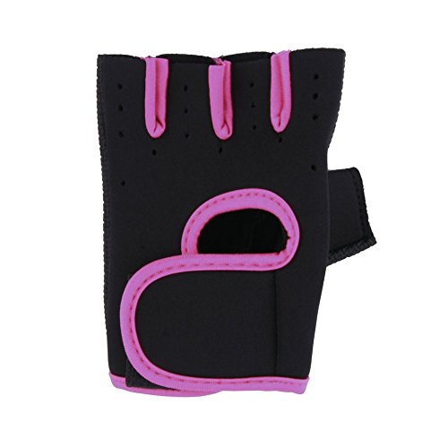 Guantes de entrenamiento de medio dedo Guantes deportivos duraderos Guantes de levantamiento de pesas para hombres Mujeres Guantes de ciclismo de entrenamiento de ejercicio negro con borde rojo M