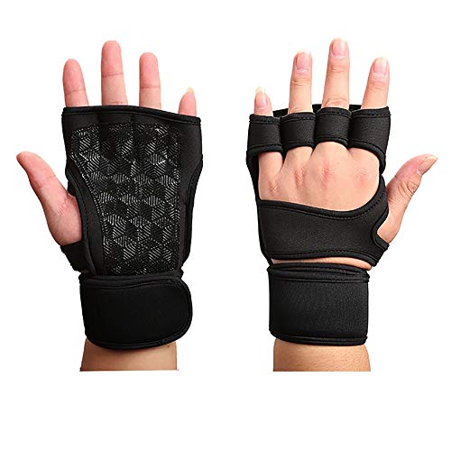 Guantes de gimnasio Guantes diseñador de pulsera pulsera de la pesa de fitness palma unisex de pesas fitness Deportes para Pull Ups, Cross Training, Fitness, WODs y lev ( Color : Black , Size : XXL )