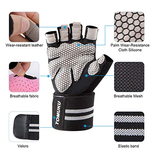 Guantes de gimnasio, guantes entrenamiento con soporte completo para la muñeca, protección de la palma, Guantes deportivos transpirables, ideales para levantamiento de pesas, flexiones (Rosa, S)