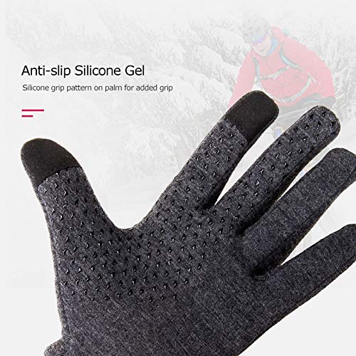 Guantes de Lana con Pantalla táctil de Invierno para Hombres y Mujeres Guantes Antideslizantes a Prueba de Viento Guantes de conducción Camping Senderismo - Negro, S/M