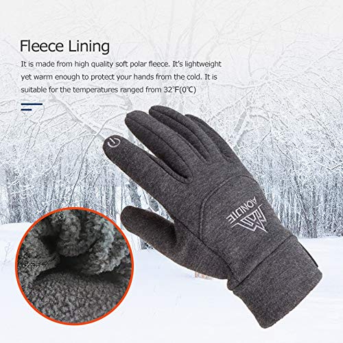 Guantes de Lana con Pantalla táctil de Invierno para Hombres y Mujeres Guantes Antideslizantes a Prueba de Viento Guantes de conducción Camping Senderismo - Negro, S/M