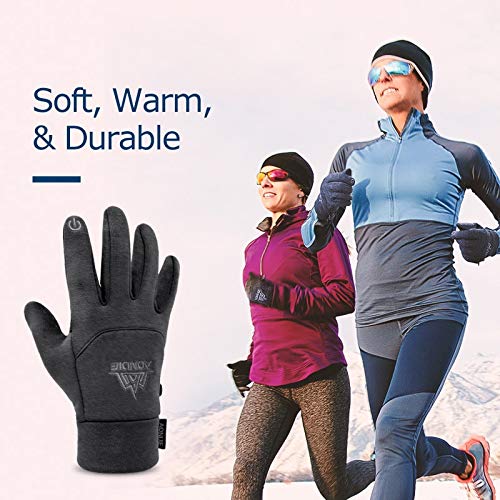 Guantes de Lana con Pantalla táctil de Invierno para Hombres y Mujeres Guantes Antideslizantes a Prueba de Viento Guantes de conducción Camping Senderismo - Negro, S/M