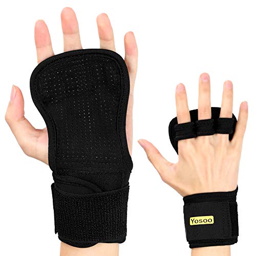 Guantes de Levantamiento de Pesas, Guantes de Entrenamiento con Muñequeras, Calleras Gimnasio Hombre, Guantes de Fitness para Evitar Callos para el Entrenamiento, Levantamiento de Pesas, 1 Par