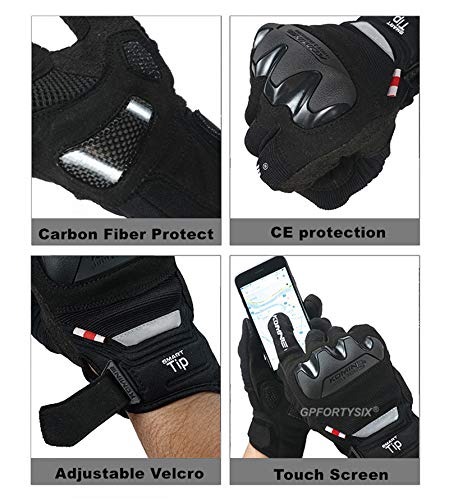 Guantes de Moto Guantes de conducción de Dedos completos Guantes de Moto/Bicicleta/Moto de Carreras Verano Transpirable - Camuflaje Azul, L