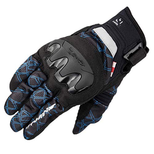 Guantes de Moto Guantes de conducción de Dedos completos Guantes de Moto/Bicicleta/Moto de Carreras Verano Transpirable - Camuflaje Azul, L