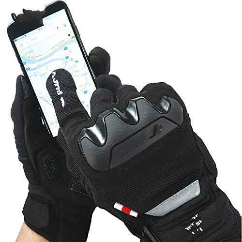 Guantes de Moto Guantes de conducción de Dedos completos Guantes de Moto/Bicicleta/Moto de Carreras Verano Transpirable - Camuflaje Azul, L