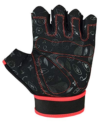 Guantes Emrah de mujer para gimnasio, levantamiento de pesas, entrenamiento y crossfit, con tejido transpirable y protección para la muñeca, color negro, tamaño Small