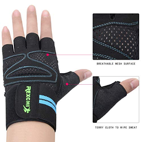 Guantes Gimnasia Hombre Mujer | Guantes Gimnasia Transpirable Antideslizante | Guantes Medio Dedo Respirable del Levantamiento de Pesas Gimnasio Entrenamiento