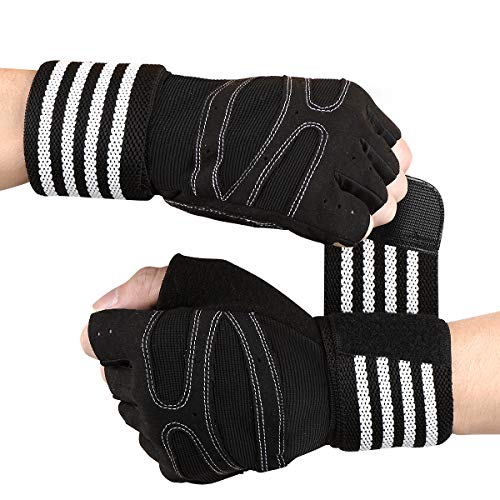 Guantes Gimnasio Hombre Mujer, Gym Guantes Musculation Transpirable con Protección Completa de Muñeca y Palma, Antideslizante Guantes Crossfit para Levantamiento de Pesas, Musculación, Fitness