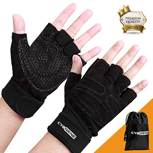 Guantes para ejercicio, con soporte de muñecas, para Crossfit, Levantamiento de pesas, Fitness gimnasio, Musculacion,Entrenamiento, Pull-up, Deporte, Levantamiento de poder, para hombre, mujer,CybGene