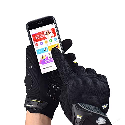 Guantes Suaves para Todos los Dedos con Pantalla táctil para Equipo al Aire Libre para Trabajo en Motocicleta - SU09 Negro, XXL