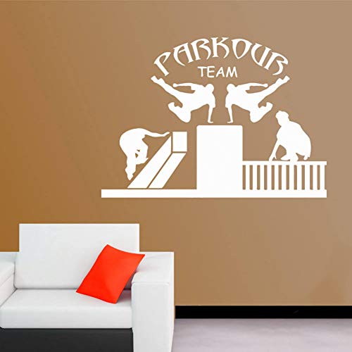 GUDOJK Pegatina de Pared Street Sport Tatuajes de Pared Equipo Parkour Vinyl Sticker Free Running Wall Poster Decoración para el hogar Parkour Diseño Arte de la Pared Murales