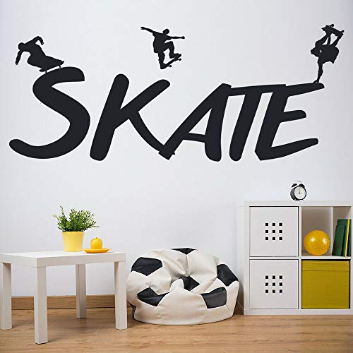 guijiumai Skate Boarding Deportes Extremos Calcomanía de Pared Habitación para niños Vinilo Etiqueta de la Pared Decoración para Gimnasio Moderno Diseño de Interiores para el hogar Arte71X168CM