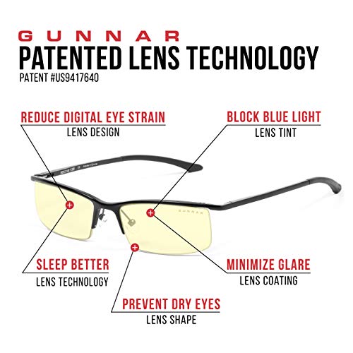 Gunnar Emissary - Gafas para Ordenador con Marco de Aluminio y magnesio (Cristal Color ámbar)