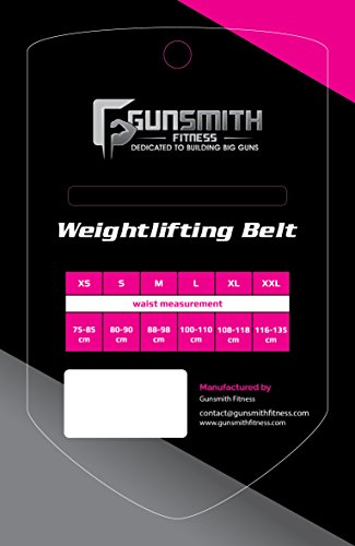 Gunsmith Fitness Cinturón de lastre para Mujeres Crossfit, Gimnasio, Soporte para Espalda, Musculación, Sentadillas, Peso Muerto (M)