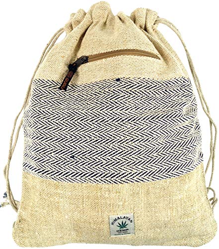 GURU-SHOP Cáñamo Ethno Mochila, Bolsa de Gimnasia, Bolsa de Deporte - Natural, Unisex - Adultos, Beige, Tamaño:One Size, 40x33 cm, Mochilas y Bolsa de Deporte