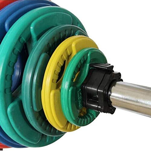 Gurxi Abrazaderas de Topes para Barras 50mm Abrazaderas de Topes para Barras Barbell Barra Olímpica con Bloqueo Barbell Olímpica con Bloqueo para Mancuerna o Barra de 50 mm de Diámetro