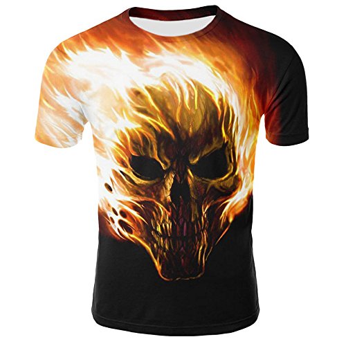 Gusspower Camiseta de Hombre,Deporte Camisa de Manga Corta con Estampado 3D de Calaveras para Hombres Blusas Deportiva Ropa Hombre Oferta Verano Running