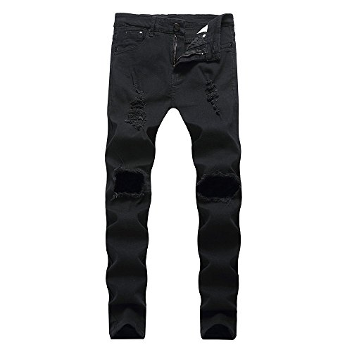 Gusspower Pantalones Vaqueros Hombres Rotos Pitillo Slim Fit Skinny Pantalones Casuales Elasticos Agujero Pantalón Personalidad Jeans