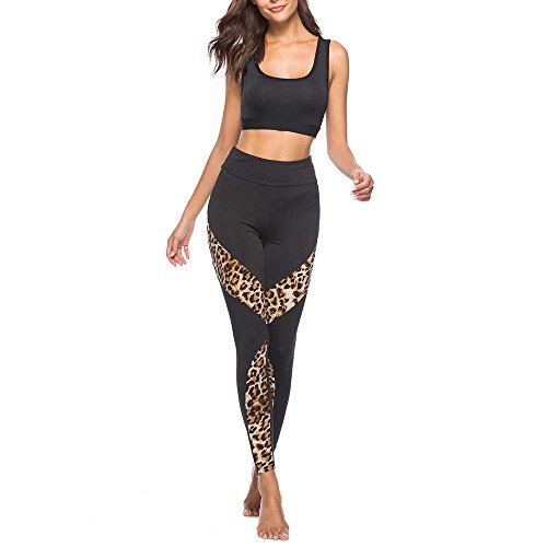 Gusspower Pantalones Yoga Mujeres Mallas Encaje Deportivas Mujer Talla Grande Leggings de Fitness Mujer Gym Yoga Pantalon EláSticos para Running Pilates (Negro C, M)