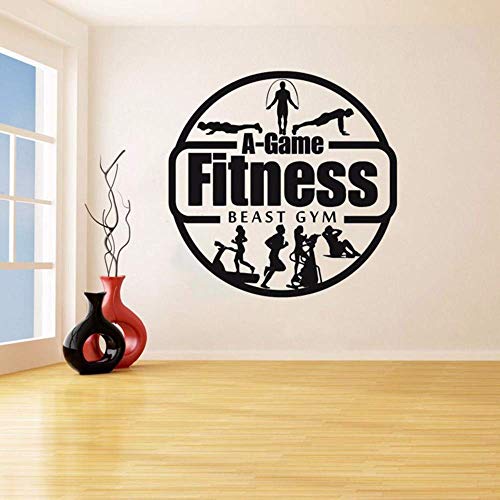 Gym Fitness Tatuajes De Pared Gym Work Out Girl Motivación Crossfit Log Art Vinilo Adhesivos Dormitorio Decoración Livingroom Gym Studio 57 * 57 Cm