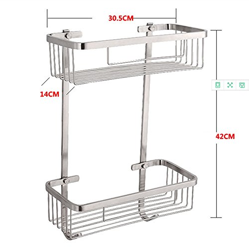 Gym Racks Dobles de Acero Inoxidable para baño, Racks de Almacenamiento para Cocina, Soportes de ángulo de Pared para baño.