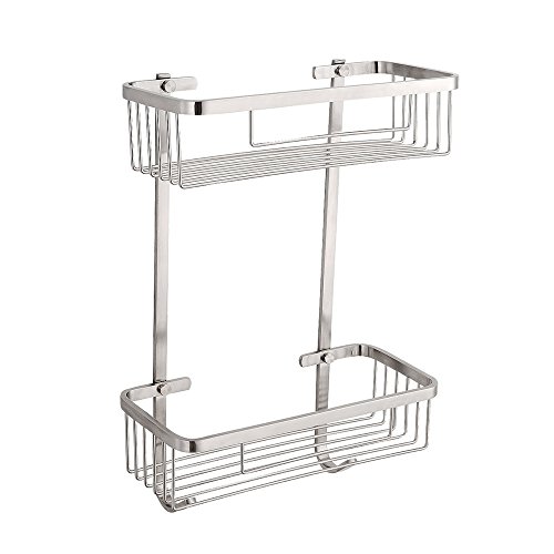 Gym Racks Dobles de Acero Inoxidable para baño, Racks de Almacenamiento para Cocina, Soportes de ángulo de Pared para baño.