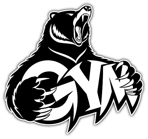 Gym Sign Bear Bumper Sticker Vinyl Art Decal for Car Truck Van Window Bike Laptop